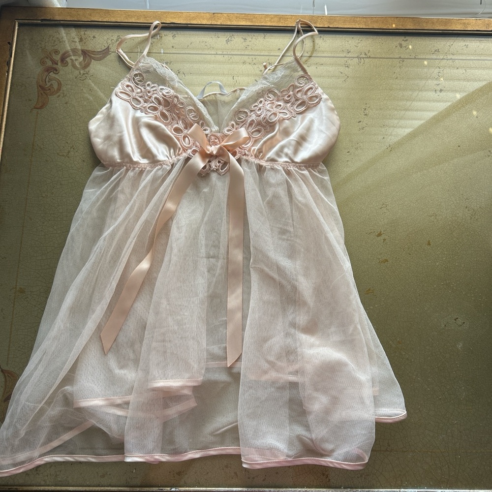 Elegant Pink Lace Babydoll